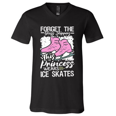 Forget The Glass Slippers This Princess Wear Ice Skate V-Neck T-Shirt