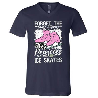 Forget The Glass Slippers This Princess Wear Ice Skate V-Neck T-Shirt