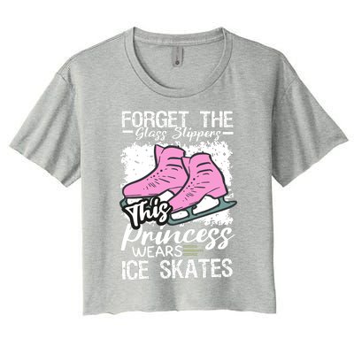 Forget The Glass Slippers This Princess Wear Ice Skate Women's Crop Top Tee