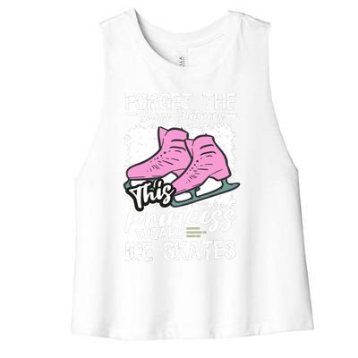 Forget The Glass Slippers This Princess Wear Ice Skate Women's Racerback Cropped Tank