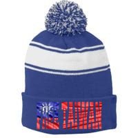 Free Taiwan Gift Stripe Pom Pom Beanie