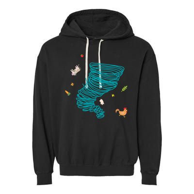 Funny Tornado Gift Weather Twister Hurricane Gift Garment-Dyed Fleece Hoodie
