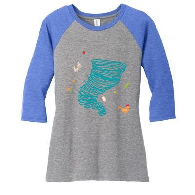 Funny Tornado Gift Weather Twister Hurricane Gift Women's Tri-Blend 3/4-Sleeve Raglan Shirt