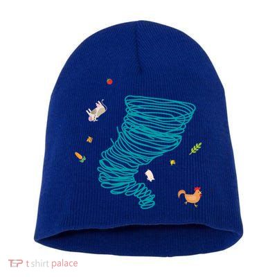 Funny Tornado Gift Weather Twister Hurricane Gift Short Acrylic Beanie