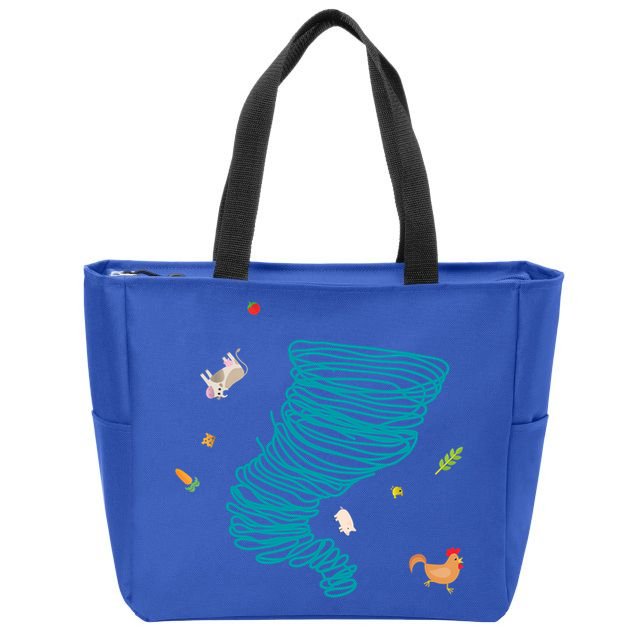 Funny Tornado Gift Weather Twister Hurricane Gift Zip Tote Bag