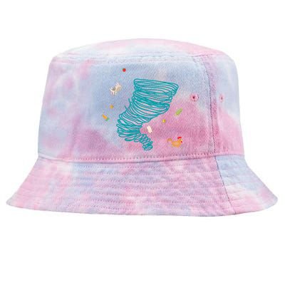 Funny Tornado Gift Weather Twister Hurricane Gift Tie-Dyed Bucket Hat