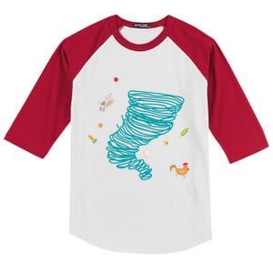 Funny Tornado Gift Weather Twister Hurricane Gift Kids Colorblock Raglan Jersey