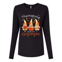 Funny Thanksgiving Gnome Gnomies Lover Womens Cotton Relaxed Long Sleeve T-Shirt