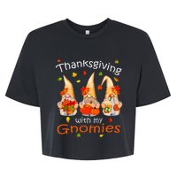 Funny Thanksgiving Gnome Gnomies Lover Bella+Canvas Jersey Crop Tee