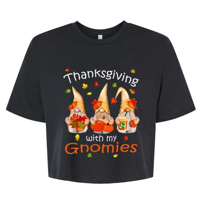 Funny Thanksgiving Gnome Gnomies Lover Bella+Canvas Jersey Crop Tee