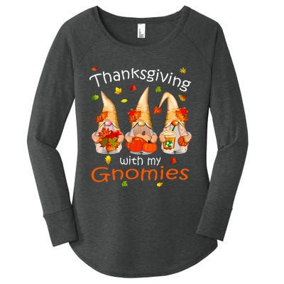 Funny Thanksgiving Gnome Gnomies Lover Women's Perfect Tri Tunic Long Sleeve Shirt