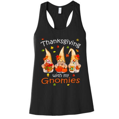 Funny Thanksgiving Gnome Gnomies Lover Women's Racerback Tank