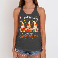 Funny Thanksgiving Gnome Gnomies Lover Women's Knotted Racerback Tank