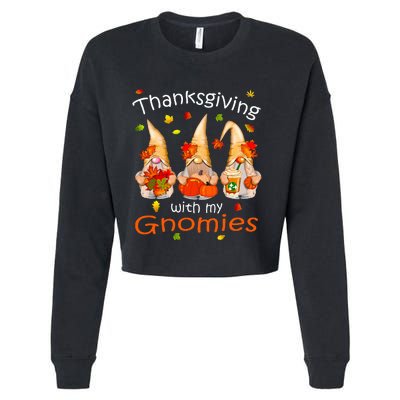 Funny Thanksgiving Gnome Gnomies Lover Cropped Pullover Crew