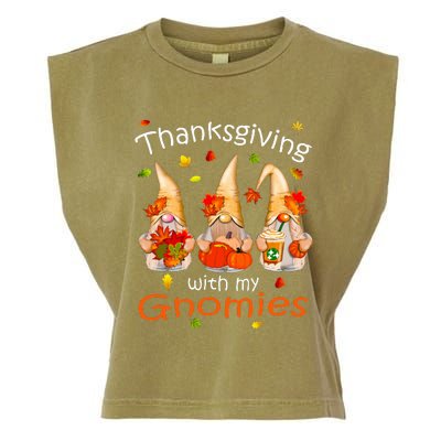 Funny Thanksgiving Gnome Gnomies Lover Garment-Dyed Women's Muscle Tee