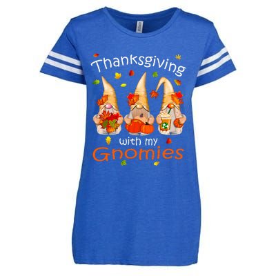 Funny Thanksgiving Gnome Gnomies Lover Enza Ladies Jersey Football T-Shirt