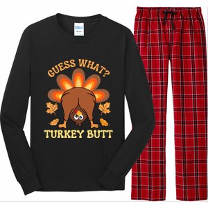 Funny Thanksgiving Guess What Turkey Butt Long Sleeve Pajama Set