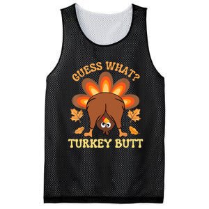 Funny Thanksgiving Guess What Turkey Butt Mesh Reversible Basketball Jersey Tank