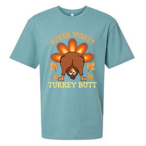 Funny Thanksgiving Guess What Turkey Butt Sueded Cloud Jersey T-Shirt