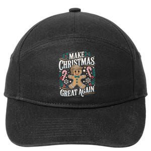 Funny Trump Gingerbread Man Make Christmas Great Again 2024 7-Panel Snapback Hat