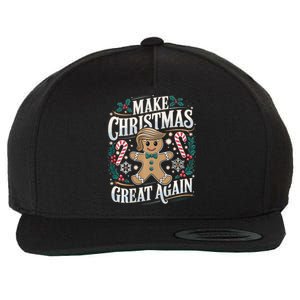 Funny Trump Gingerbread Man Make Christmas Great Again 2024 Wool Snapback Cap