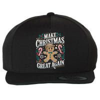 Funny Trump Gingerbread Man Make Christmas Great Again 2024 Wool Snapback Cap