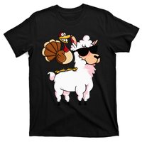 Funny Thanksgiving Gifts Hipster Llama Riding Turkey T-Shirt