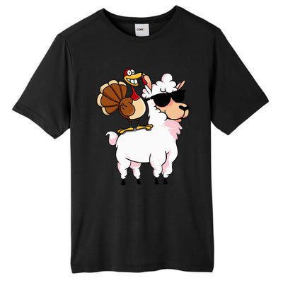 Funny Thanksgiving Gifts Hipster Llama Riding Turkey Tall Fusion ChromaSoft Performance T-Shirt