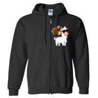 Funny Thanksgiving Gifts Hipster Llama Riding Turkey Full Zip Hoodie