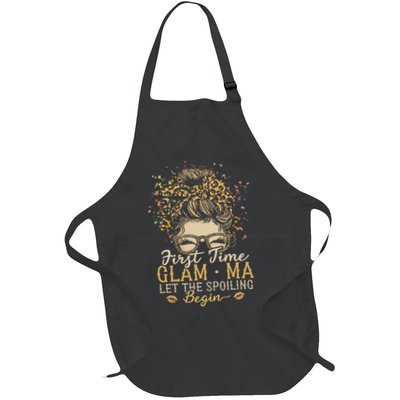 First Time Glam Ma Let The Spoiling Begin Messy Bun Grandma Full-Length Apron With Pockets