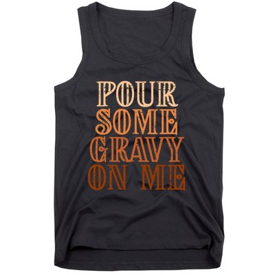 Funny Thanksgiving Gravy Pouring Festive Apron Tank Top