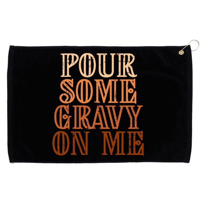 Funny Thanksgiving Gravy Pouring Festive Apron Grommeted Golf Towel