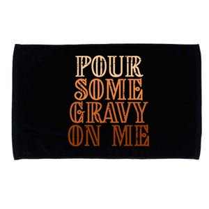 Funny Thanksgiving Gravy Pouring Festive Apron Microfiber Hand Towel