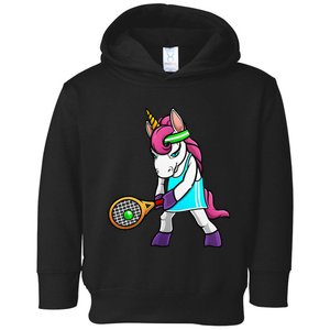 Funny Tennis Gift For Women Unicorn Lovers Cool Sports Toddler Hoodie