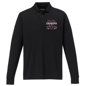 First Time Grandma Let The Spoiling Begin Birthday Grandma Performance Long Sleeve Polo