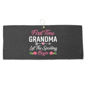 First Time Grandma Let The Spoiling Begin Birthday Grandma Large Microfiber Waffle Golf Towel