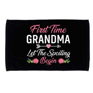 First Time Grandma Let The Spoiling Begin Birthday Grandma Microfiber Hand Towel