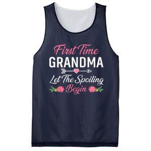 First Time Grandma Let The Spoiling Begin Birthday Grandma Mesh Reversible Basketball Jersey Tank