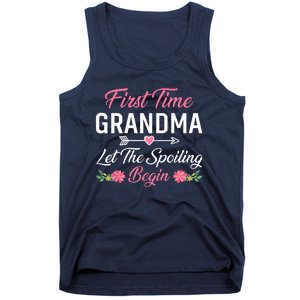 First Time Grandma Let The Spoiling Begin Birthday Grandma Tank Top