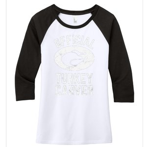 Funny Thanksgiving Guess What Turkey Butt Women's Tri-Blend 3/4-Sleeve Raglan Shirt