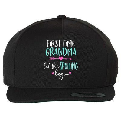 First Time Grandma Let The Spoiling Begin New 1st Time Wool Snapback Cap