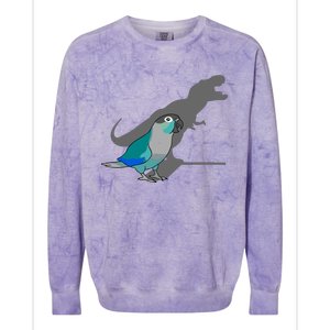 Funny Turquoise Green Cheeked Conure Trex Dinosaur Parrot Colorblast Crewneck Sweatshirt