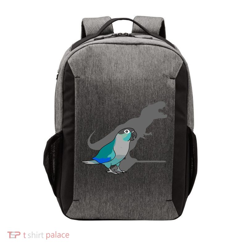 Funny Turquoise Green Cheeked Conure Trex Dinosaur Parrot Vector Backpack