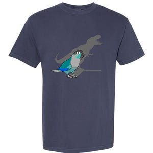 Funny Turquoise Green Cheeked Conure Trex Dinosaur Parrot Garment-Dyed Heavyweight T-Shirt