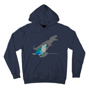 Funny Turquoise Green Cheeked Conure Trex Dinosaur Parrot Hoodie