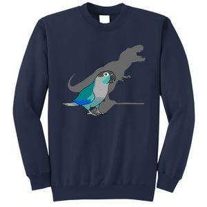 Funny Turquoise Green Cheeked Conure Trex Dinosaur Parrot Sweatshirt