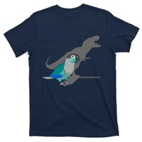 Funny Turquoise Green Cheeked Conure Trex Dinosaur Parrot T-Shirt