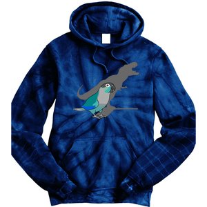 Funny Turquoise Green Cheeked Conure Trex Dinosaur Parrot Tie Dye Hoodie