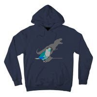 Funny Turquoise Green Cheeked Conure Trex Dinosaur Parrot Tall Hoodie