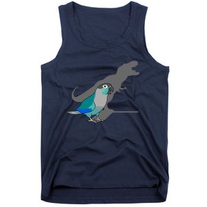 Funny Turquoise Green Cheeked Conure Trex Dinosaur Parrot Tank Top